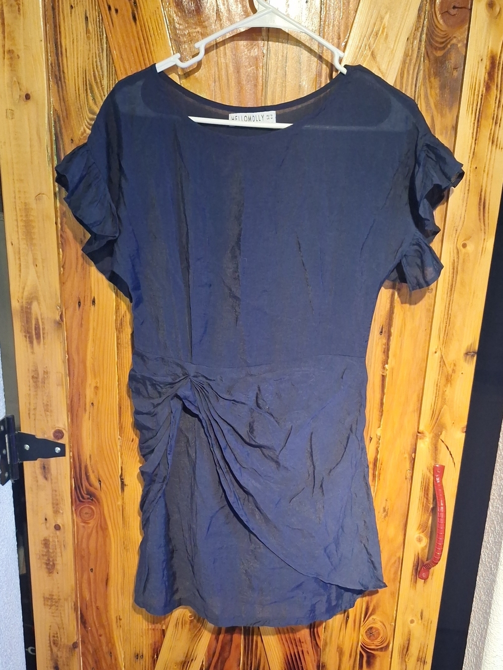 Hello Molly Medium Navy Blue Ruffle Dress NWOT
